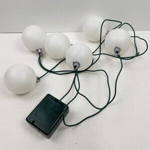 Vintage Gemmy Color-Changing Light String 6 White Globes Battery-Operated